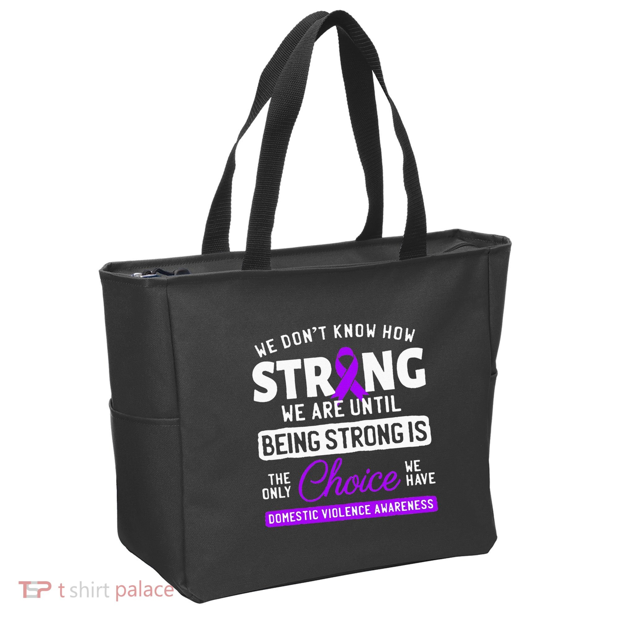 Warrior Survivor Domestic Violence Awareness Purple Ribbon Tote Bag