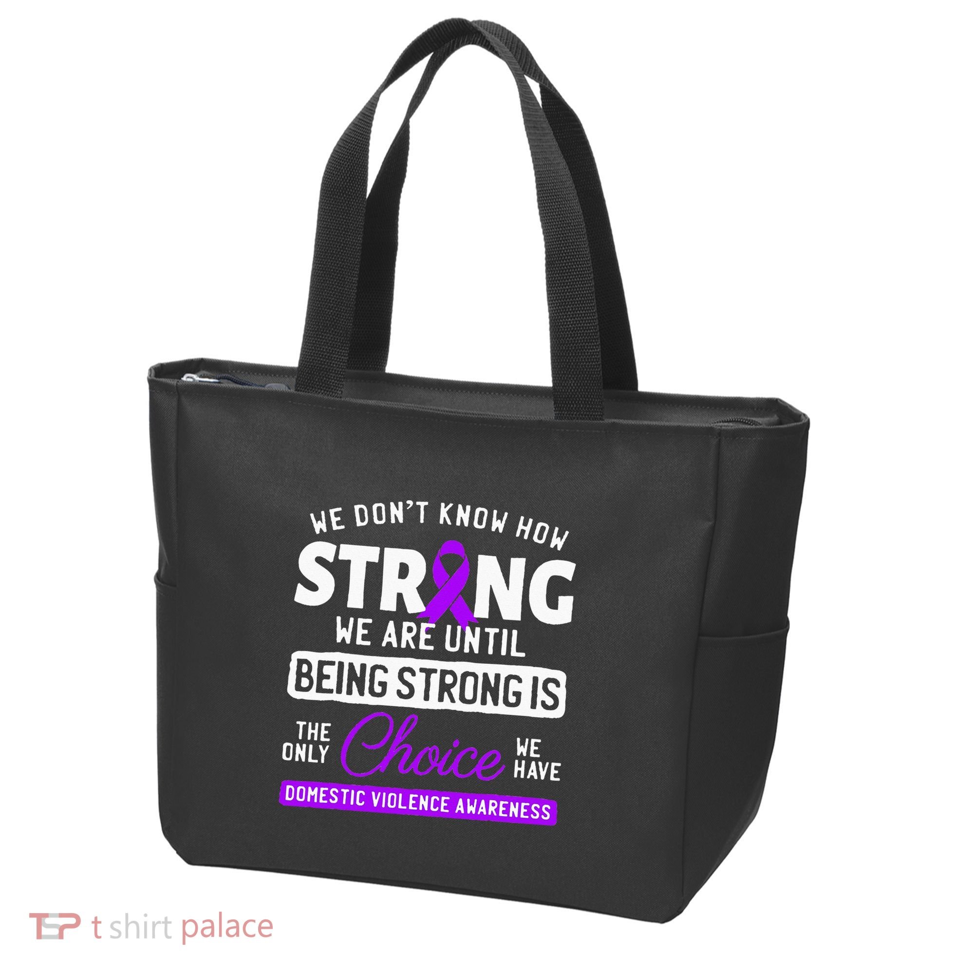 Warrior Survivor Domestic Violence Awareness Purple Ribbon Tote Bag