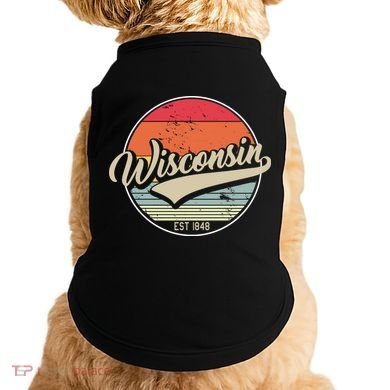 Wisconsin State Est 1849 Retro Vintage Doggie Tank