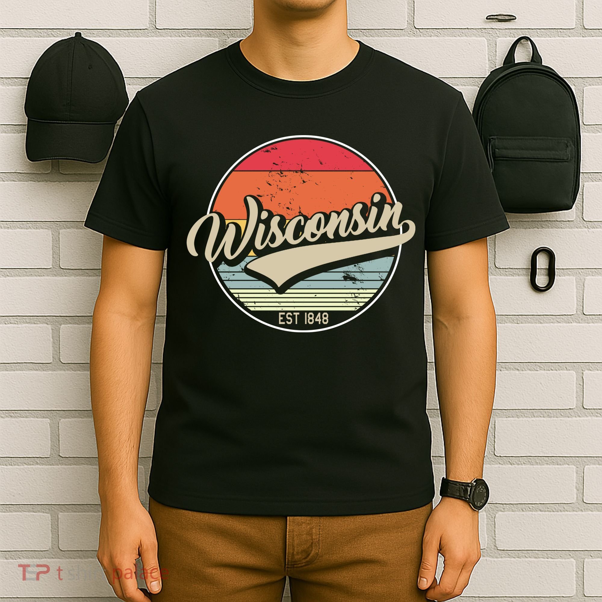 Wisconsin State Est 1849 Retro Vintage T-Shirt