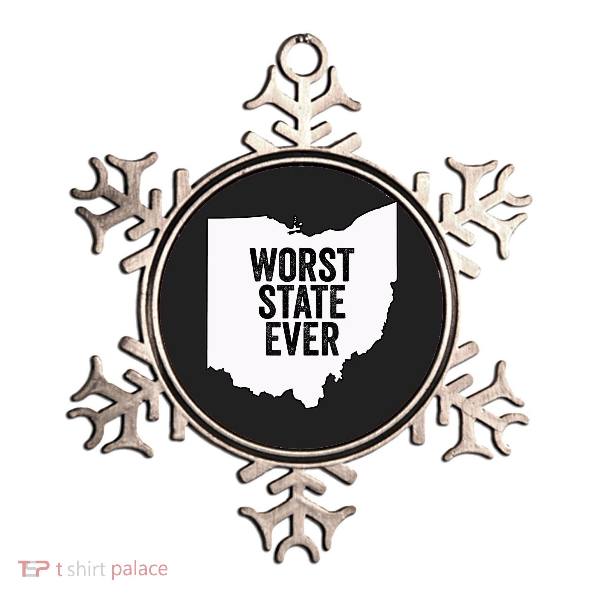 Worst State Ever, Ohio Sucks Gift Ornament
