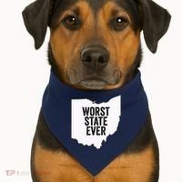 Worst State Ever, Ohio Sucks Gift USA-Made Doggie Bandana thumb 1