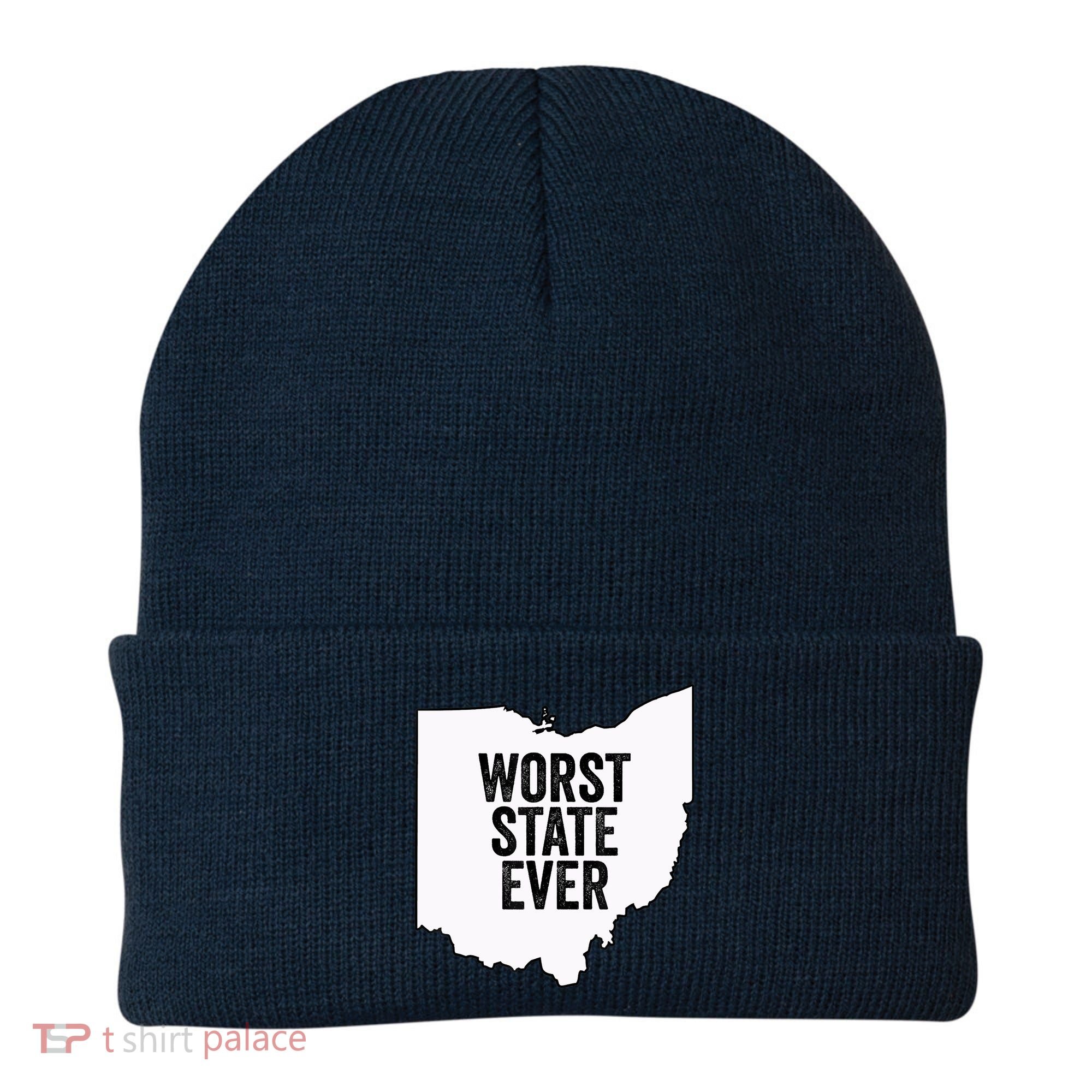 Worst State Ever, Ohio Sucks Gift Beanie