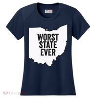 Worst State Ever, Ohio Sucks Gift Women's Cooling Performance Crew T-Shirt thumb 0