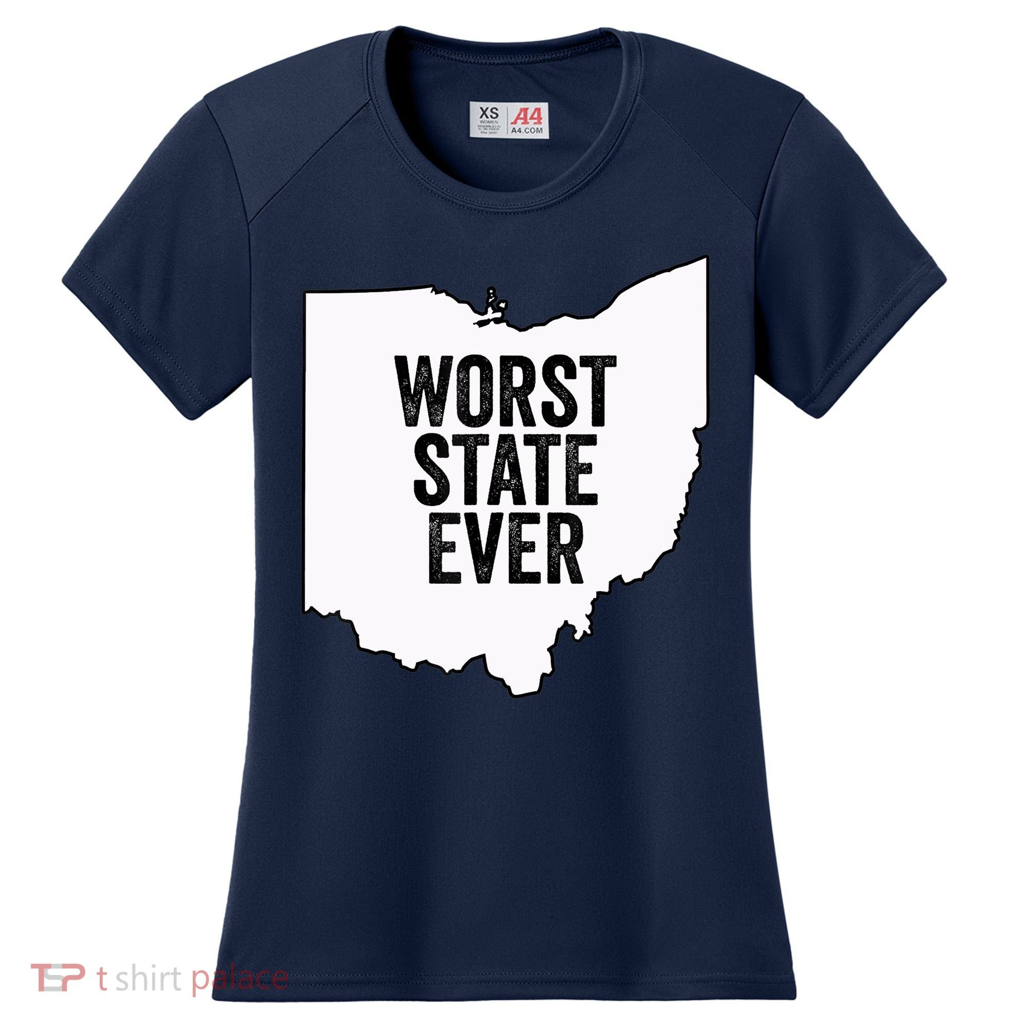 Worst State Ever, Ohio Sucks Gift Women's Cooling Performance Crew T-Shirt