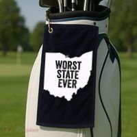 Worst State Ever, Ohio Sucks Gift Golf Towel thumb 2