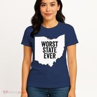 Worst State Ever, Ohio Sucks Gift Women's T-Shirt thumb 4
