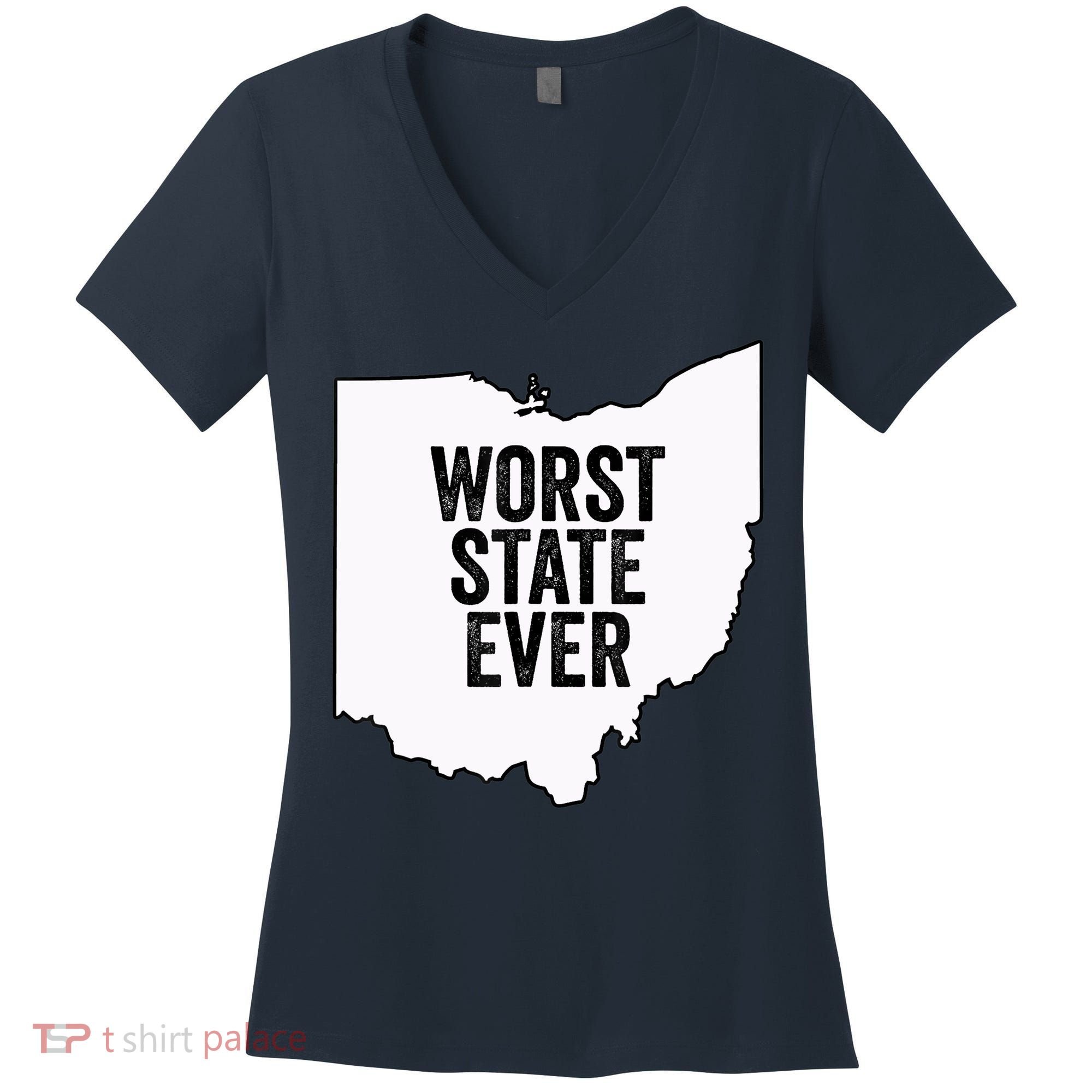 Worst State Ever, Ohio Sucks Gift Women's V-Neck T-Shirt