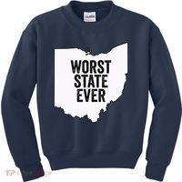 Worst State Ever, Ohio Sucks Gift Kids Sweatshirt thumb 0