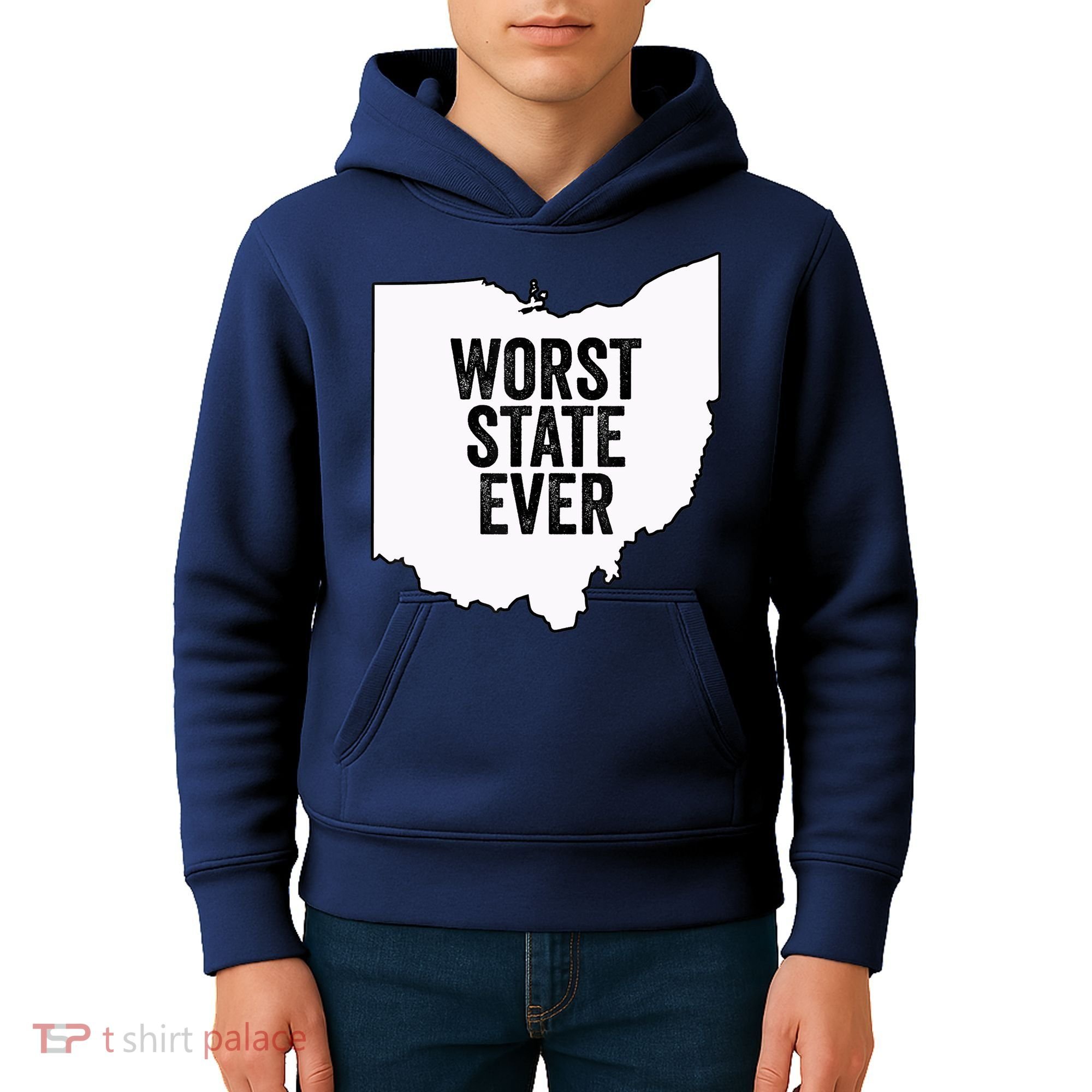 Worst State Ever, Ohio Sucks Gift Kids Hoodie