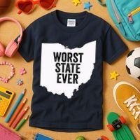 Worst State Ever, Ohio Sucks Gift Kids T-Shirt thumb 3
