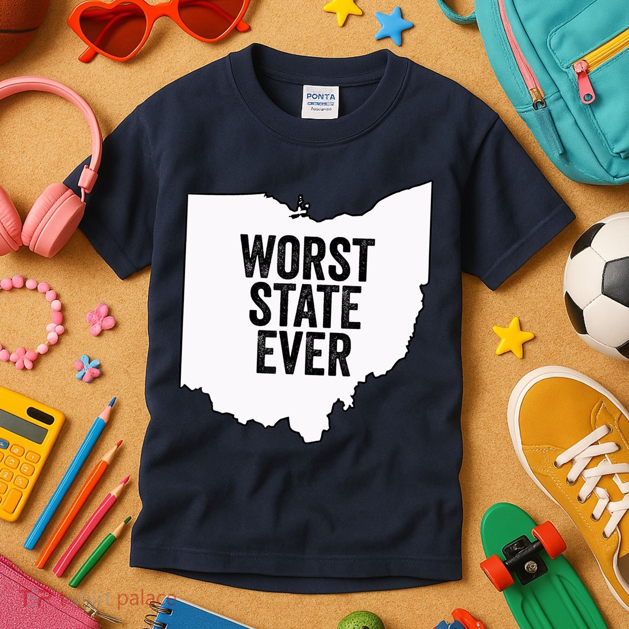Worst State Ever, Ohio Sucks Gift Kids T-Shirt