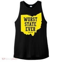 Worst State Ever Ohio Ladies PosiCharge Tri-Blend Wicking Tank thumb 0