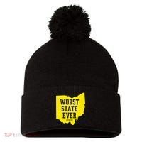 Worst State Ever Ohio Pom Pom 12in Knit Beanie thumb 0