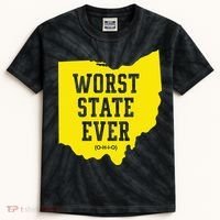 Worst State Ever Ohio Kids Tie-Dye T-Shirt thumb 0