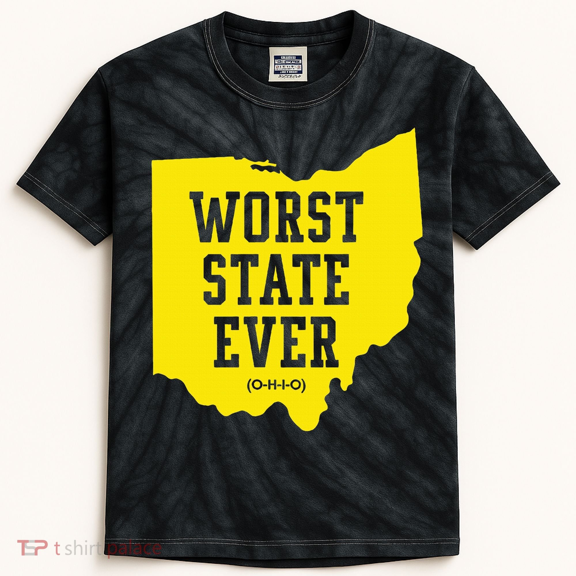 Worst State Ever Ohio Kids Tie-Dye T-Shirt