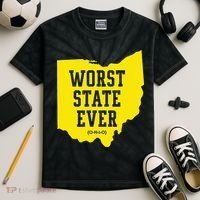 Worst State Ever Ohio Kids Tie-Dye T-Shirt thumb 2