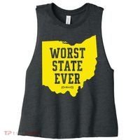 Worst State Ever Ohio Women's Racerback Cropped Tank thumb 0