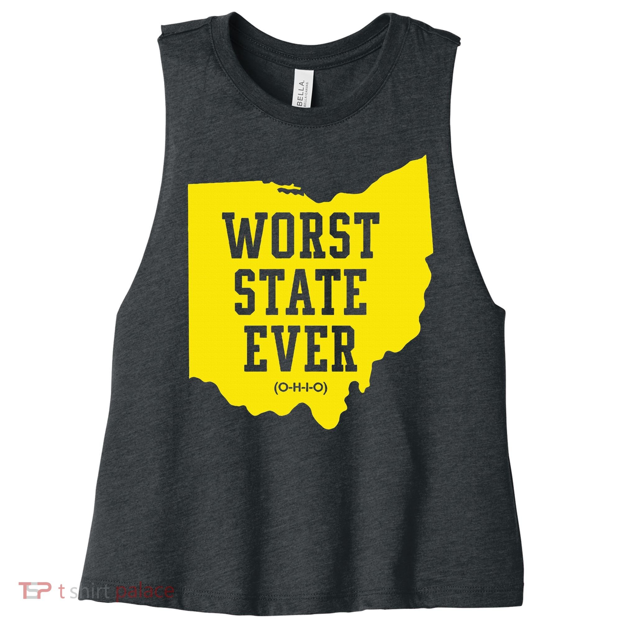 Worst State Ever Ohio Women's Racerback Cropped Tank