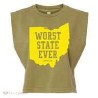 Worst State Ever Ohio Garment-Dyed Women's Muscle Tee thumb 0
