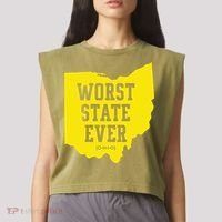 Worst State Ever Ohio Garment-Dyed Women's Muscle Tee thumb 2
