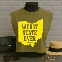 Worst State Ever Ohio Garment-Dyed Women's Muscle Tee thumb 3