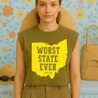 Worst State Ever Ohio Garment-Dyed Women's Muscle Tee thumb 4