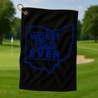 Worst State Ever Ohio Funny Gift Golf Towel thumb 1