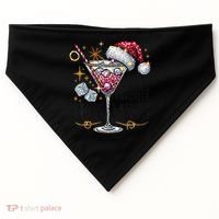 Women Santas Favorite Hot Mess Funny Margarita Gift USA-Made Doggie Bandana thumb 0