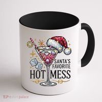 Women Santas Favorite Hot Mess Funny Margarita Gift Coffee Mug thumb 1