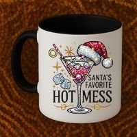 Women Santas Favorite Hot Mess Funny Margarita Gift Coffee Mug thumb 2