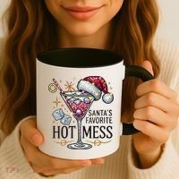 Women Santas Favorite Hot Mess Funny Margarita Gift Coffee Mug thumb 3
