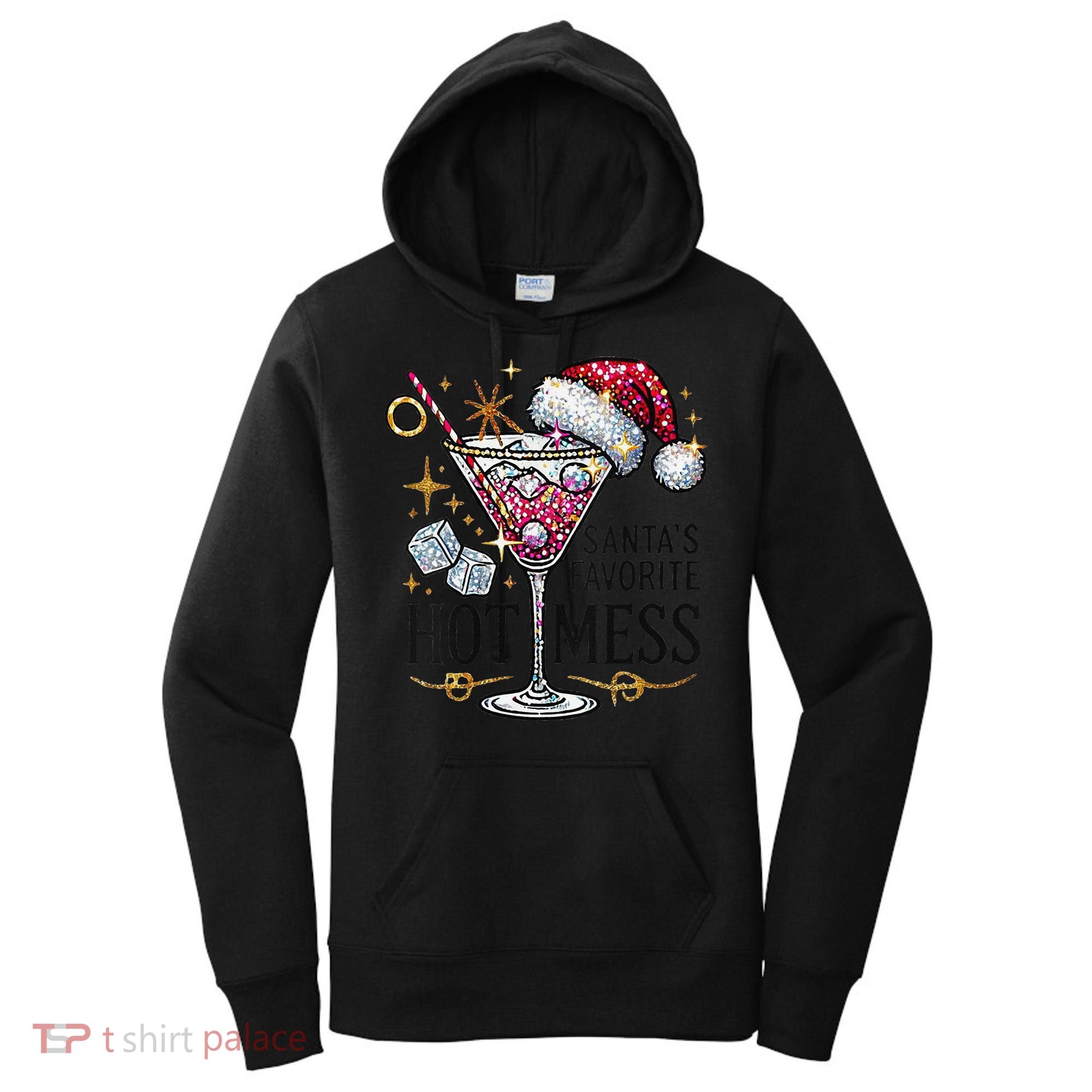 Women Santas Favorite Hot Mess Funny Margarita Gift Women's Hoodie