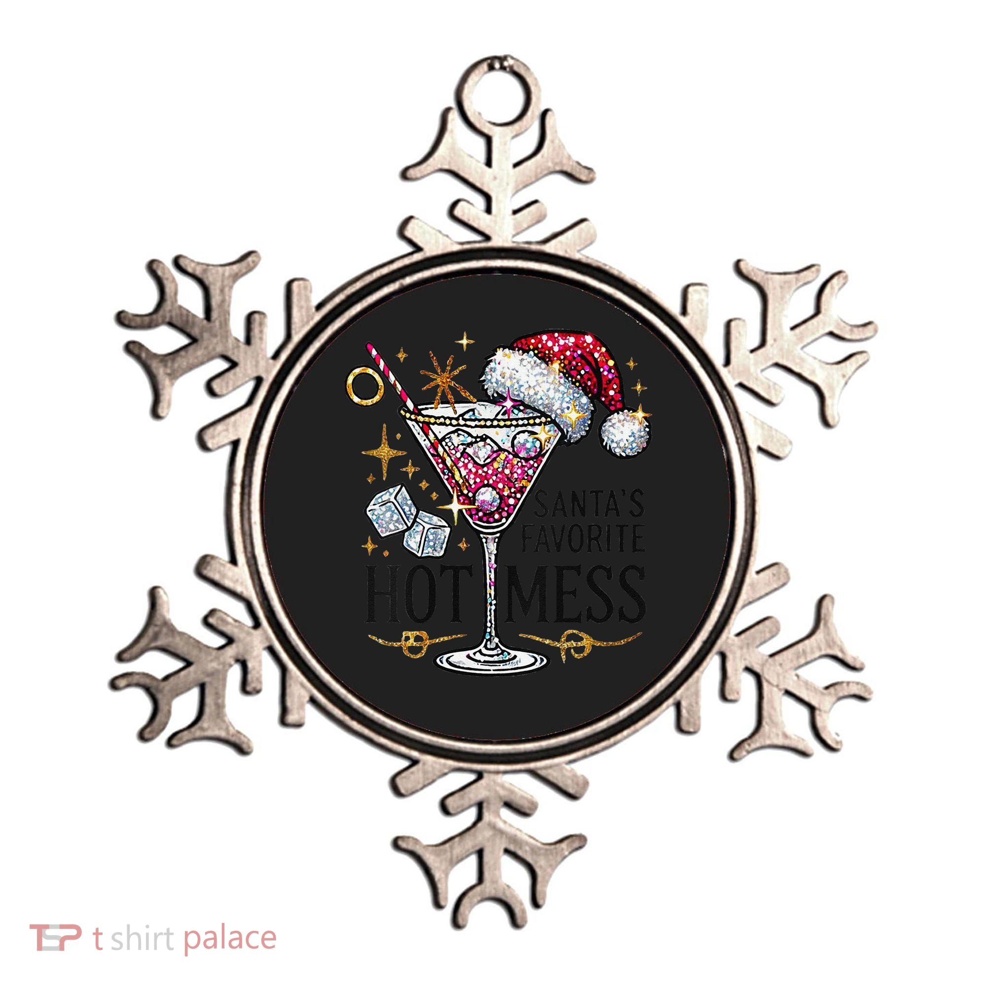 Women Santas Favorite Hot Mess Funny Margarita Gift Ornament