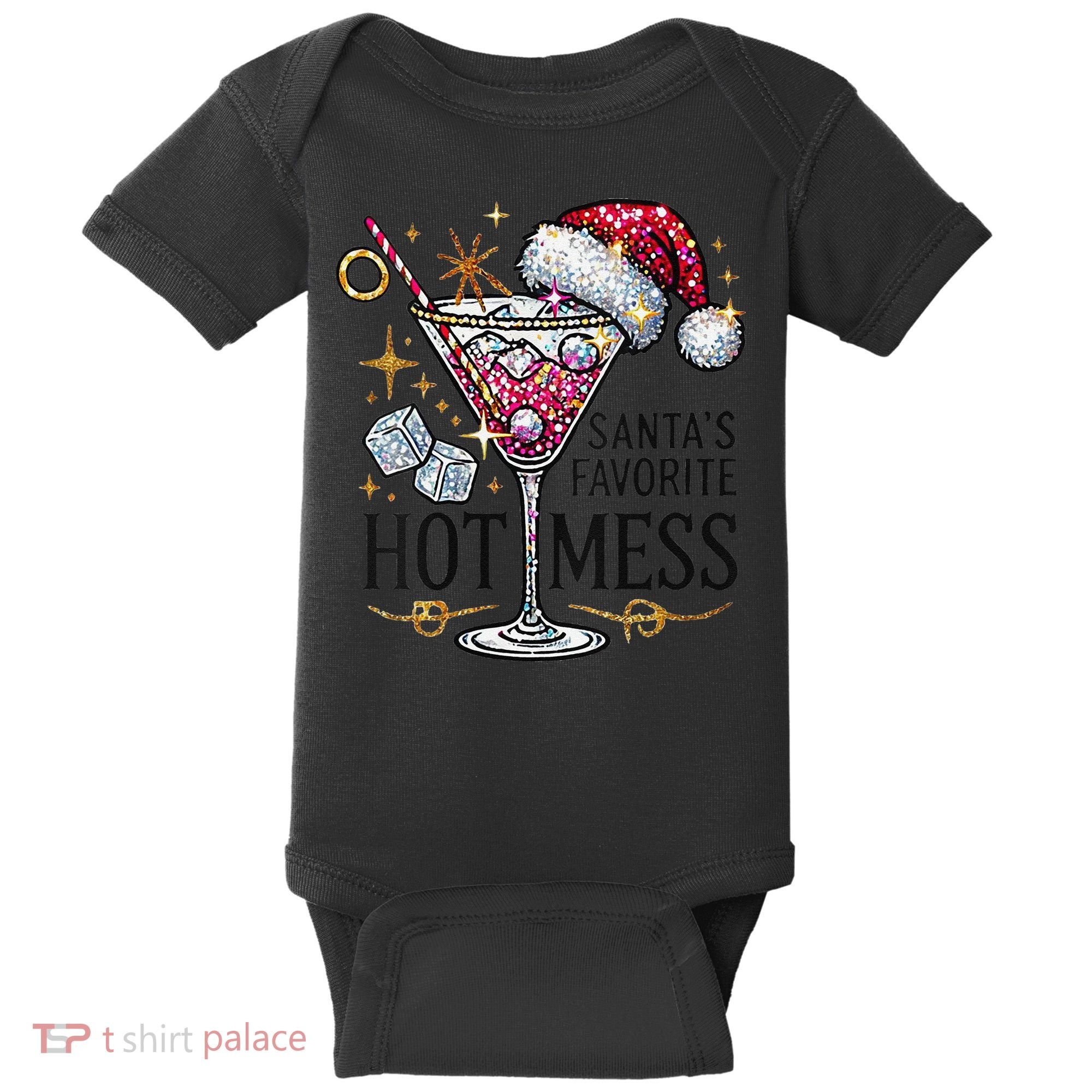Women Santas Favorite Hot Mess Funny Margarita Gift Baby Bodysuit