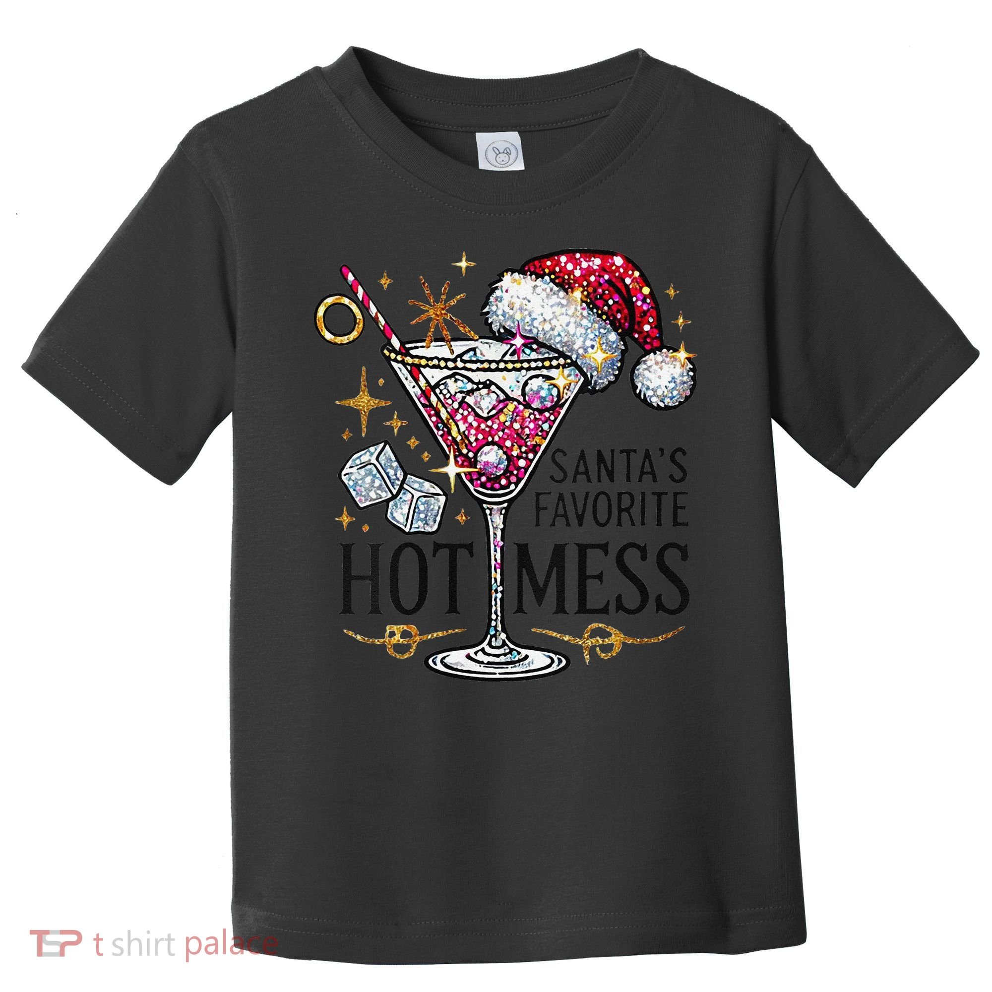 Women Santas Favorite Hot Mess Funny Margarita Gift Toddler T-Shirt