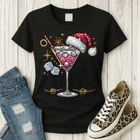 Women Santas Favorite Hot Mess Funny Margarita Gift Women's T-Shirt thumb 3