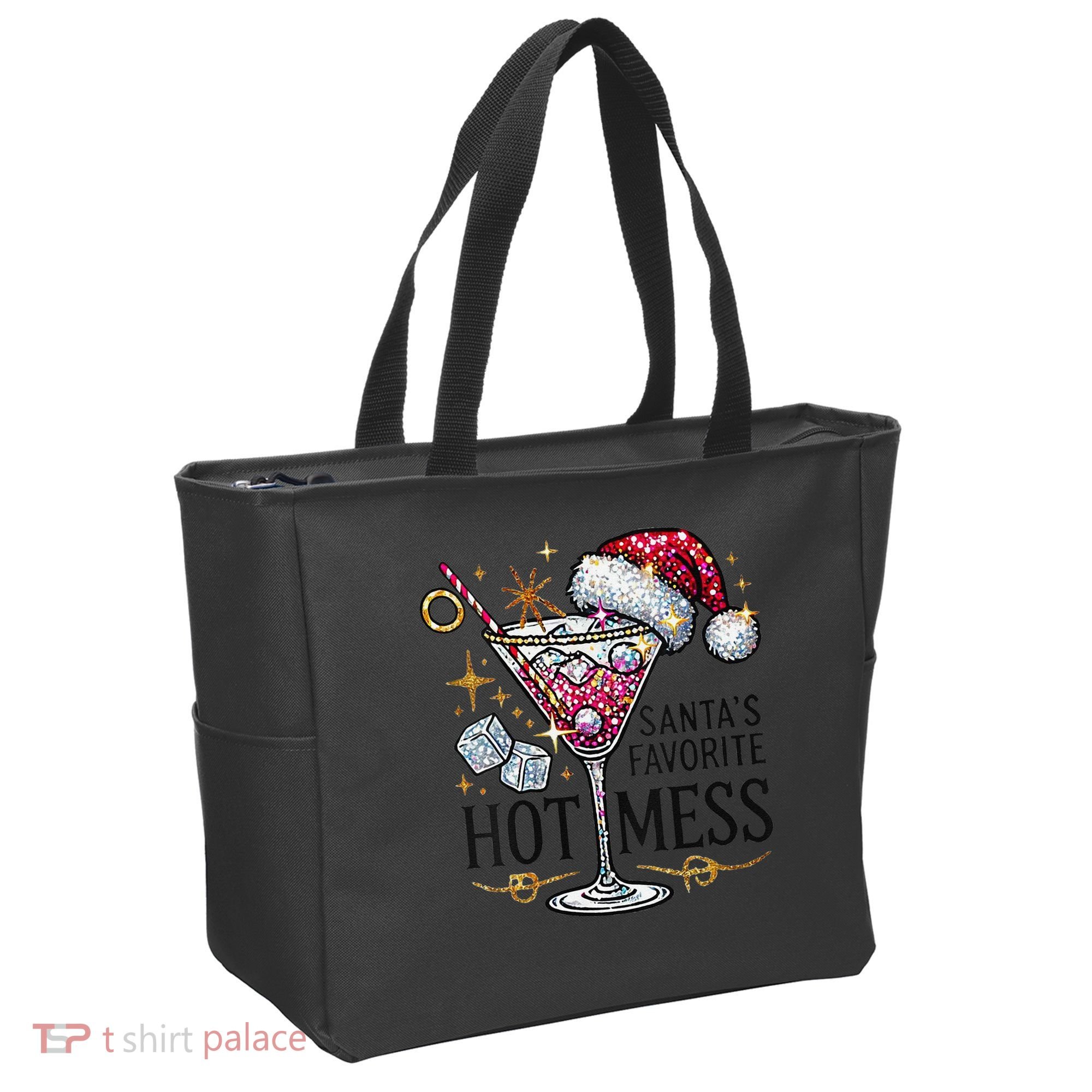 Women Santas Favorite Hot Mess Funny Margarita Gift Tote Bag