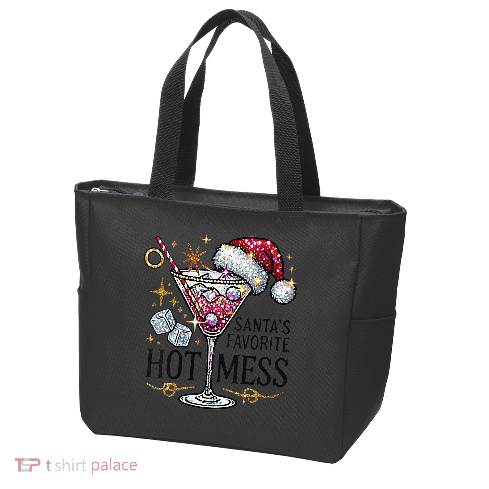 Women Santas Favorite Hot Mess Funny Margarita Gift Tote Bag