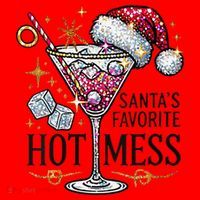 Women Santas Favorite Hot Mess Funny Margarita Gift Santa Hat thumb 1