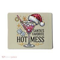 Women Santas Favorite Hot Mess Funny Margarita Gift Mousepad thumb 0