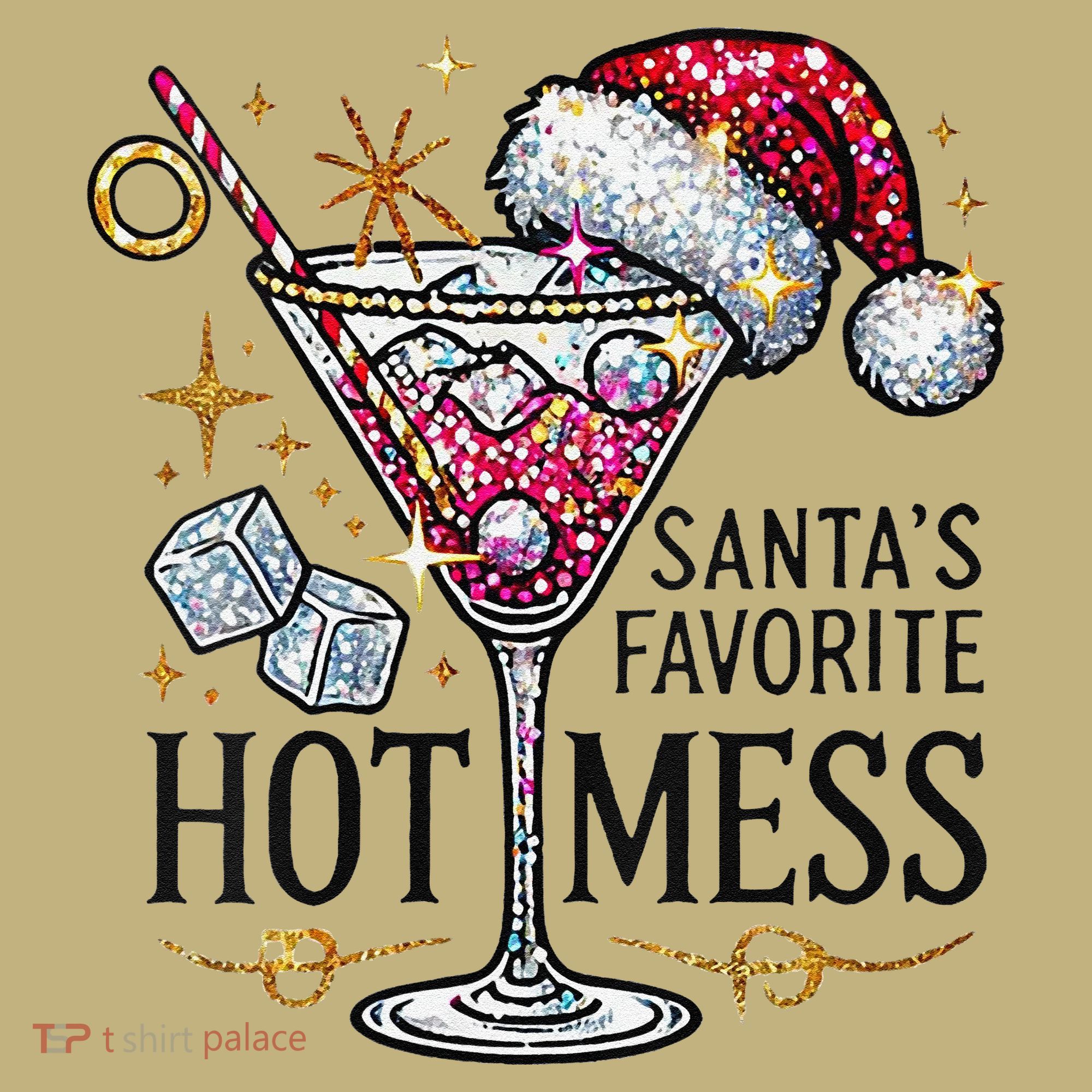 Women Santas Favorite Hot Mess Funny Margarita Gift Mousepad