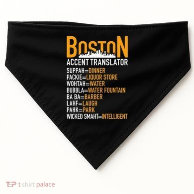 Wicke Smaht Funny Boston Accent Translator USA-Made Doggie Bandana