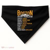Wicke Smaht Funny Boston Accent Translator USA-Made Doggie Bandana thumb 0