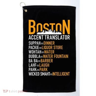 Wicke Smaht Funny Boston Accent Translator Golf Towel