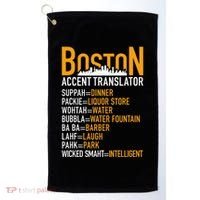 Wicke Smaht Funny Boston Accent Translator Golf Towel thumb 0