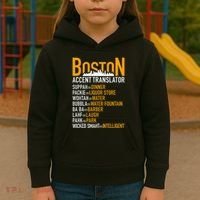 Wicke Smaht Funny Boston Accent Translator Kids Hoodie thumb 3