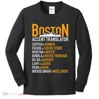 Wicke Smaht Funny Boston Accent Translator Kids Long Sleeve Shirt thumb 0
