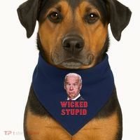 Wicked Stupid Funny Joe Biden Boston USA-Made Doggie Bandana thumb 1