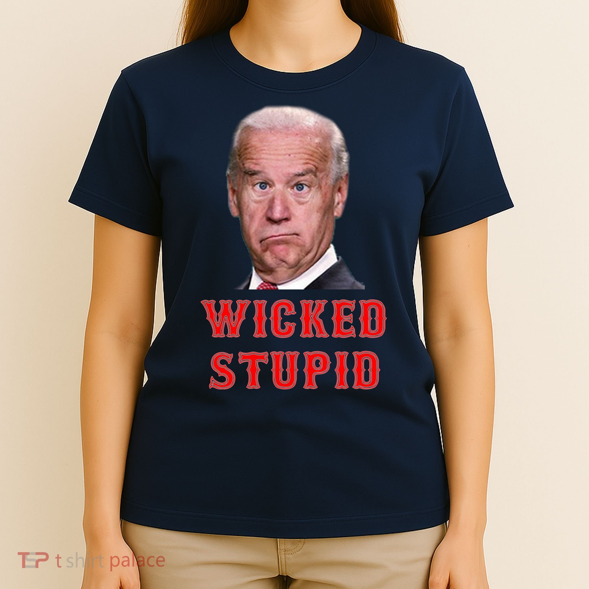 Wicked Stupid Funny Joe Biden Boston T-Shirt